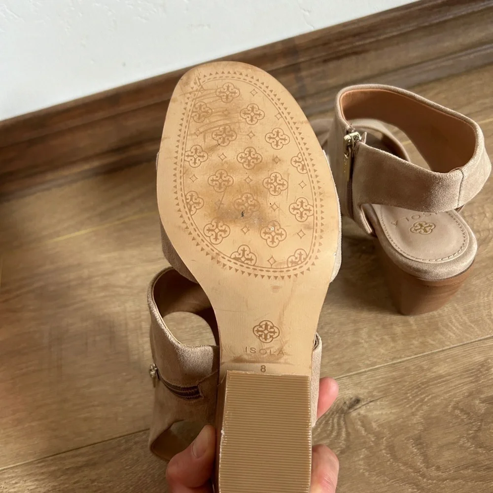 ISOLA Beige Suede Platform Heel Shoes